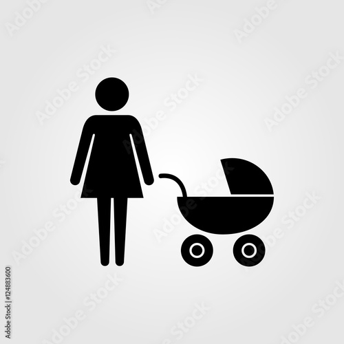 Pram stroller vector icon