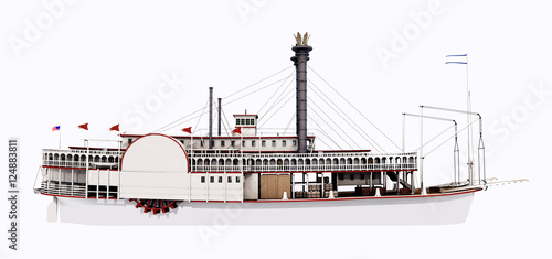 Quadro su tela Steamboat of the Mississippi – Side view