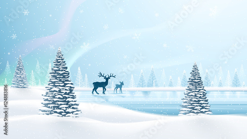 Christmas card with reindeer