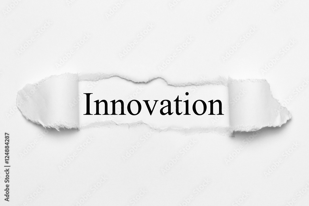Obraz premium Innovation on white torn paper