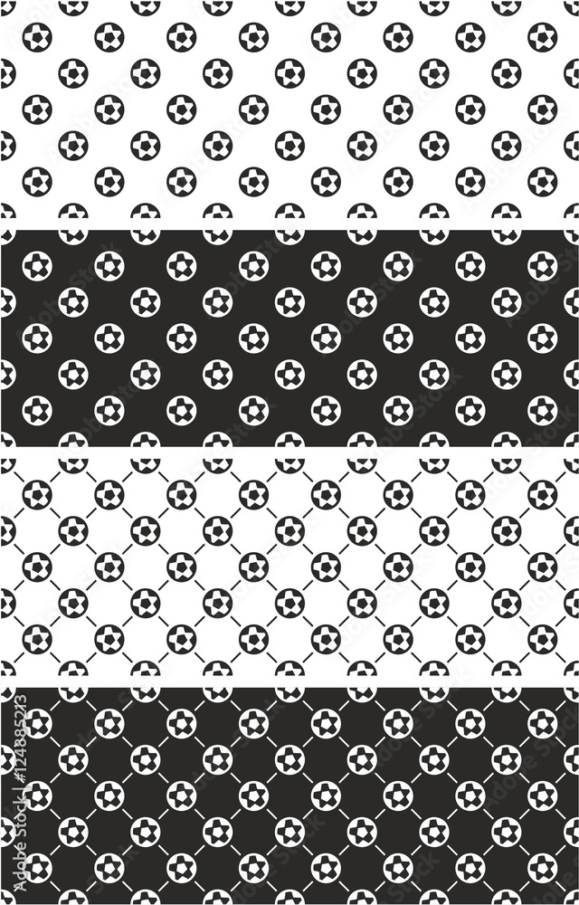 Soccer Or Football Ball Seamless Pattern Set Soccer Or Football Ball Seamless Pattern Set