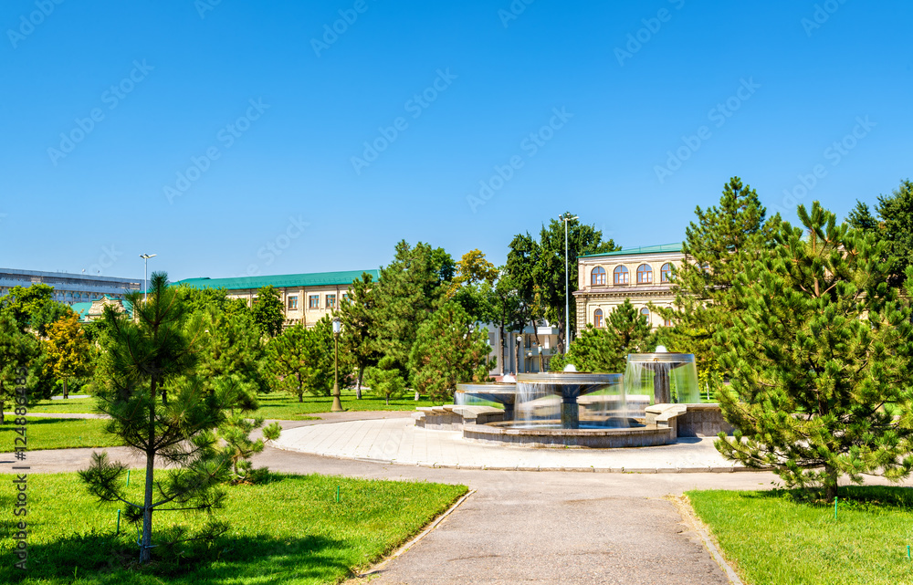 Obraz premium Fountains on Amir Temur Square in Tashkent, Uzbekistan