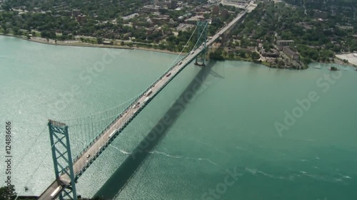 Ariel footage of Ambassador Bridge