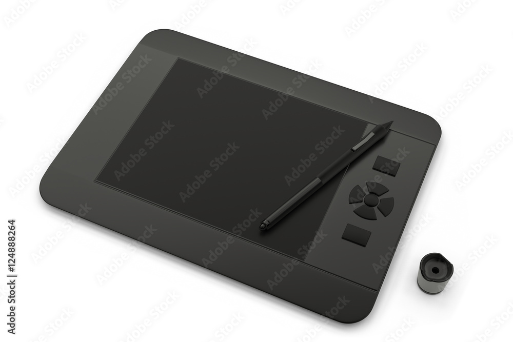 print vector illustration black drawing tablet isolate