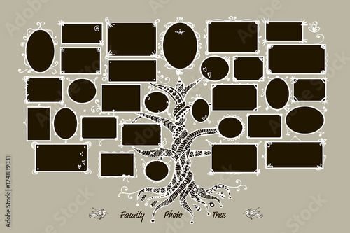 Family tree template with picture frames