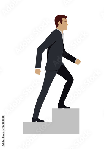 Businessman Walking Up Stairs