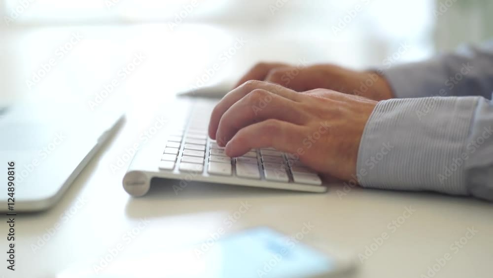 Writing with Keyboard with Iphone and Hands Writing with Keyboard with Iphone and Hands