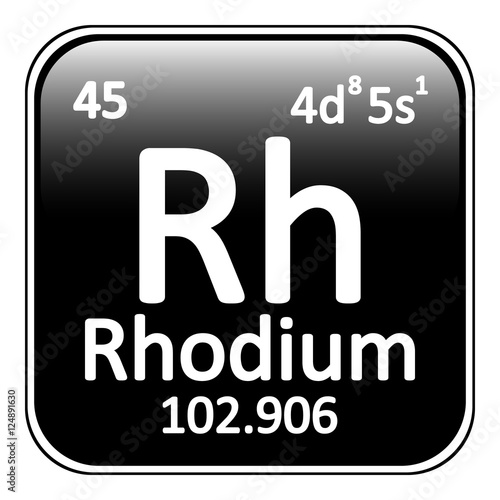 Periodic table element rhodium icon.