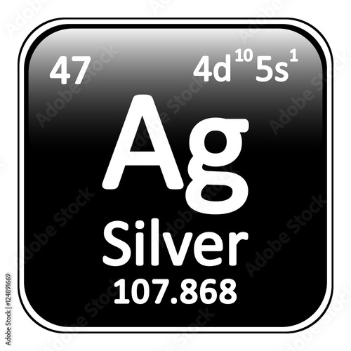 Periodic table element silver icon.