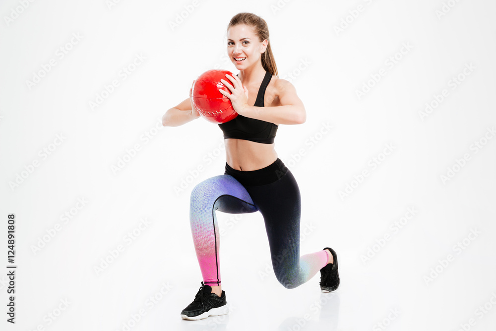 Portrait of a beautiful woman workout with fitness ball Portrait of a beautiful woman workout with fitness ball