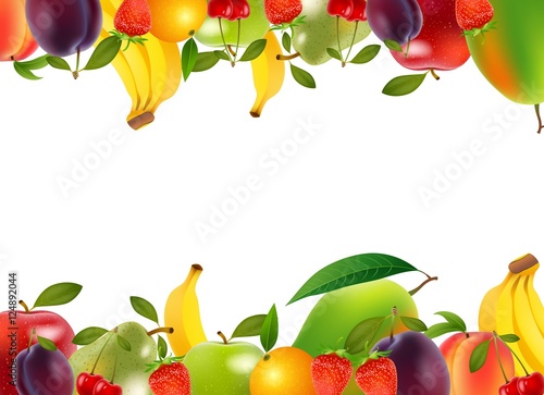 Healthy food  fruits and vegetables  illustration
