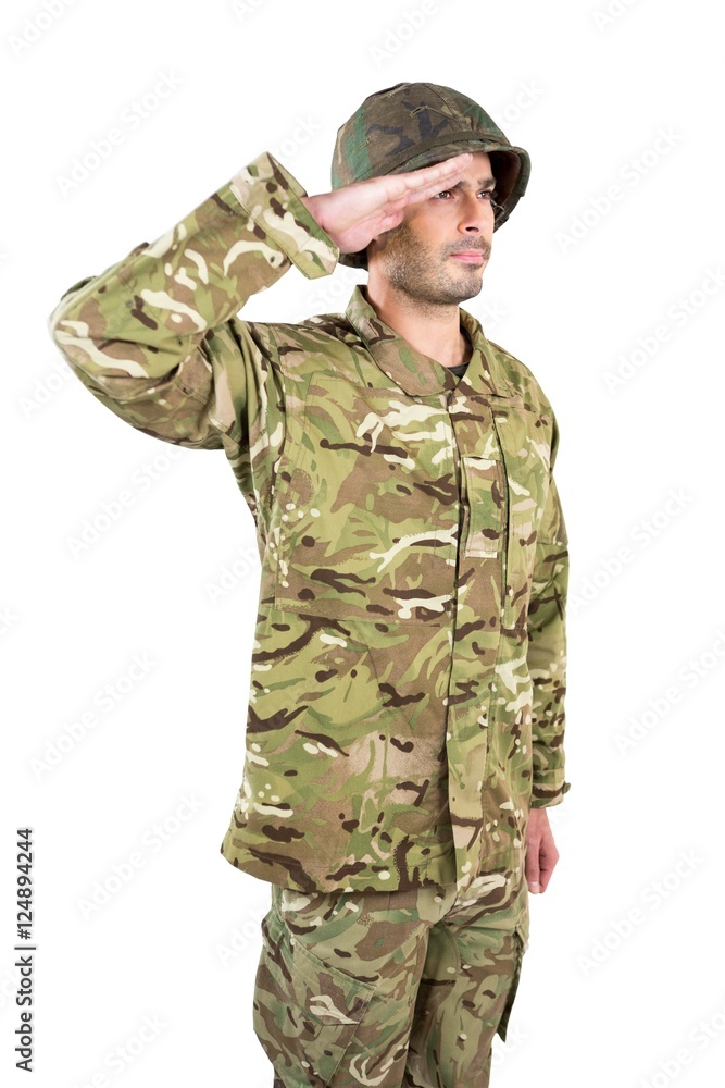Close-up of soldier saluting Close-up of soldier saluting