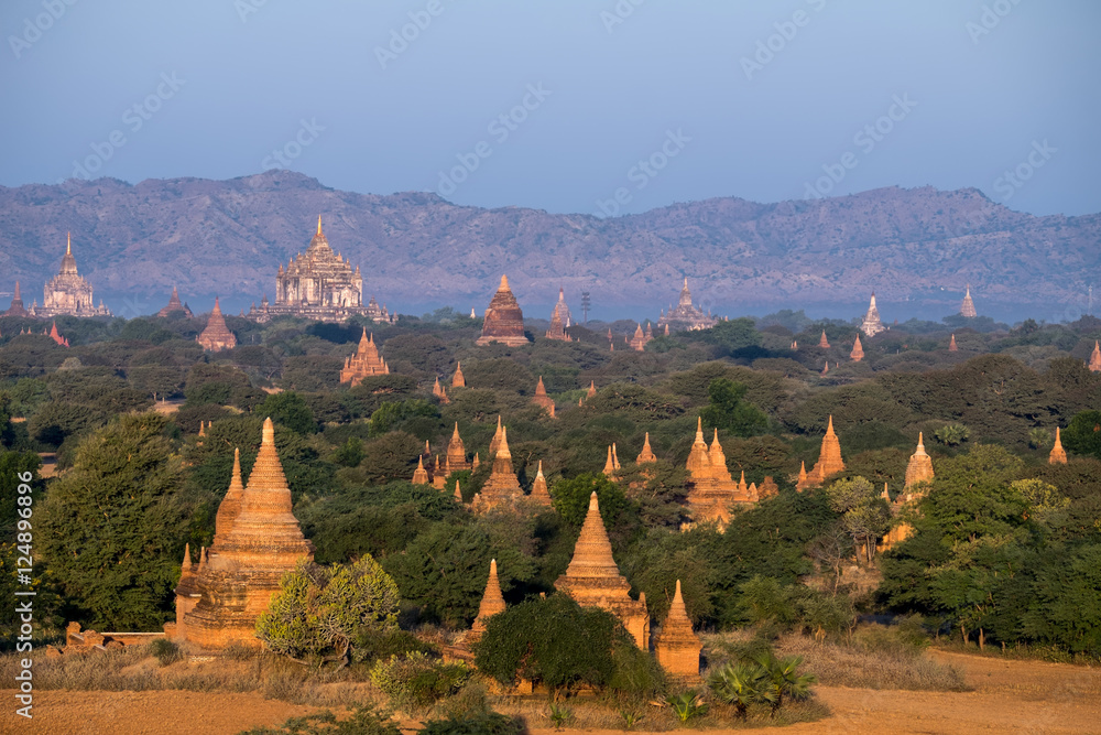 Travel landscapes and destinations. Amazing architecture of old Buddhist Temples at Bagan Kingdom, Myanmar (Burma) Travel landscapes and destinations. Amazing architecture of old Buddhist Temples at Bagan Kingdom, Myanmar (Burma)