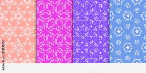 Seamless floral patterns set. Vector illustration. Texture for design wallpaper, pattern fills