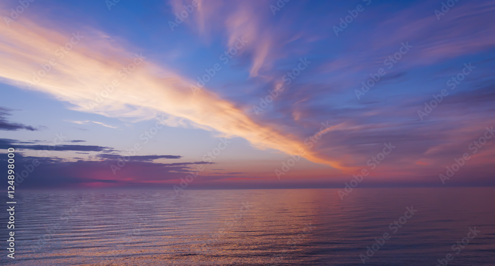Seascape with beautiful clouds and sea