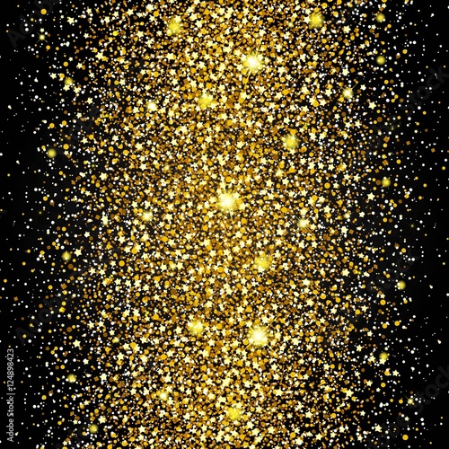 Effect of flying through the middle of the gold luster luxury design rich background. Dark background. Stardust spark the explosion on a transparent background. © elizaliv