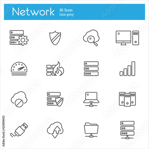 Network line icons