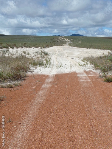 colorful way / colorful path in the Venezuelan Gran Sabana. Heading for the Toron waterfall
  
