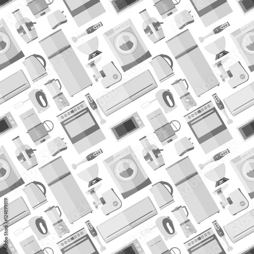 Seamless pattern. Household appliances. Vector illustration