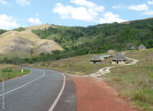 bifurcation / Bifurcation route to enter small village in the great Venezuelan savannah

