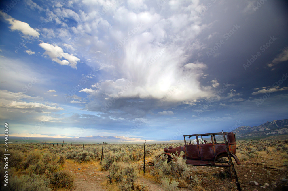 clouds desert n truck