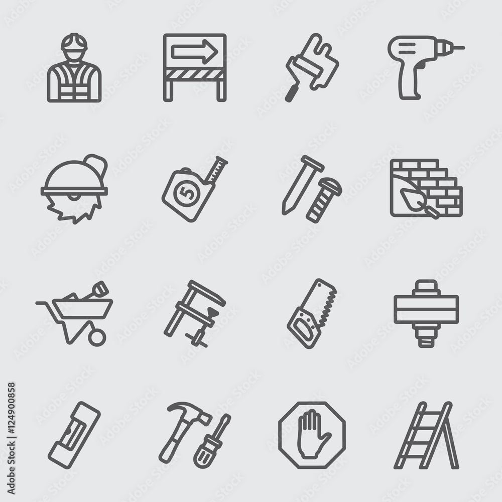 Under construction line icon Under construction line icon