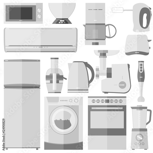 Household appliances. Flat.  Vector illustration