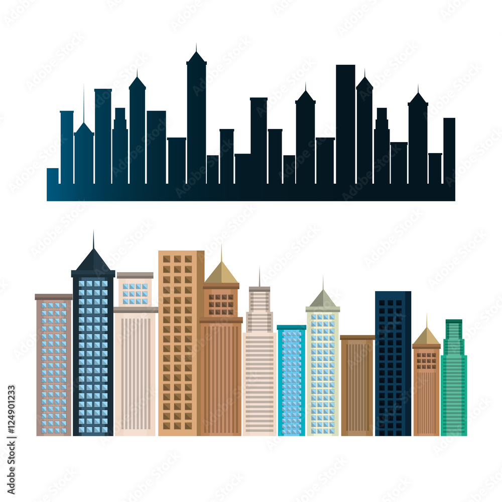 cityscape buildings background icon vector illustration design