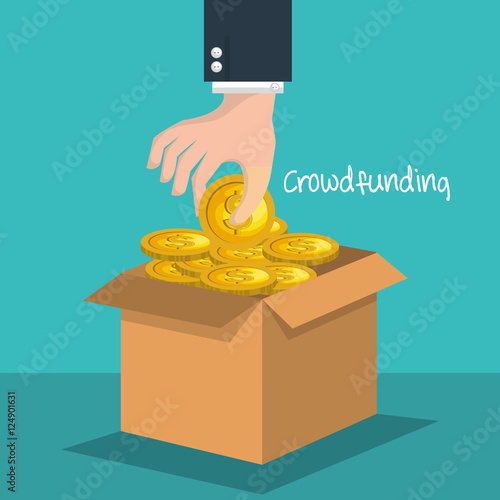 crowd funding concept icons vector illustration design