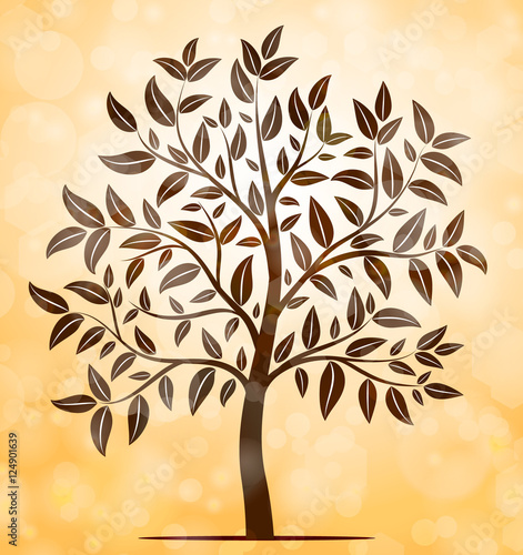 Autumn tree vector background