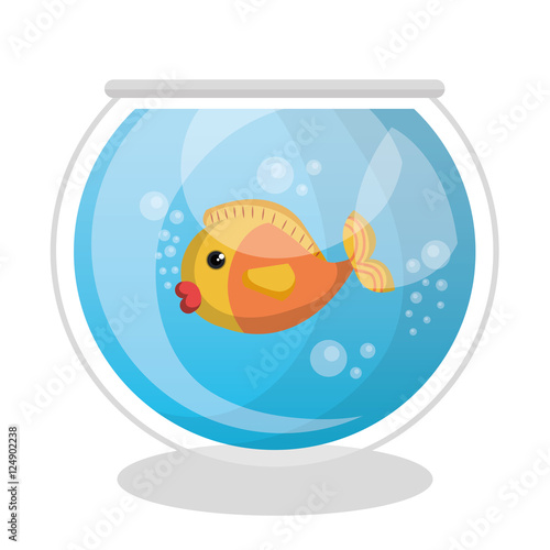 cute fish colors isolated icon vector illustration design