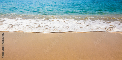 Blue Ocean Wave On Sandy Beach. Sand beach and tropical sea