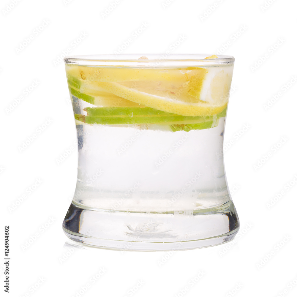 Refreshment with lemon and green apple Refreshment with lemon and green apple