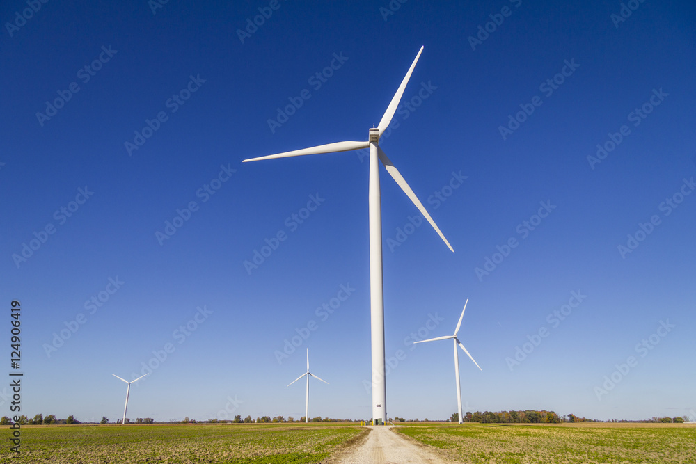 Wind Farm in Central Indiana. Wind and Solar Green Energy areas are becoming very popular in farming communities VII Wind Farm in Central Indiana. Wind and Solar Green Energy areas are becoming very popular in farming communities VII