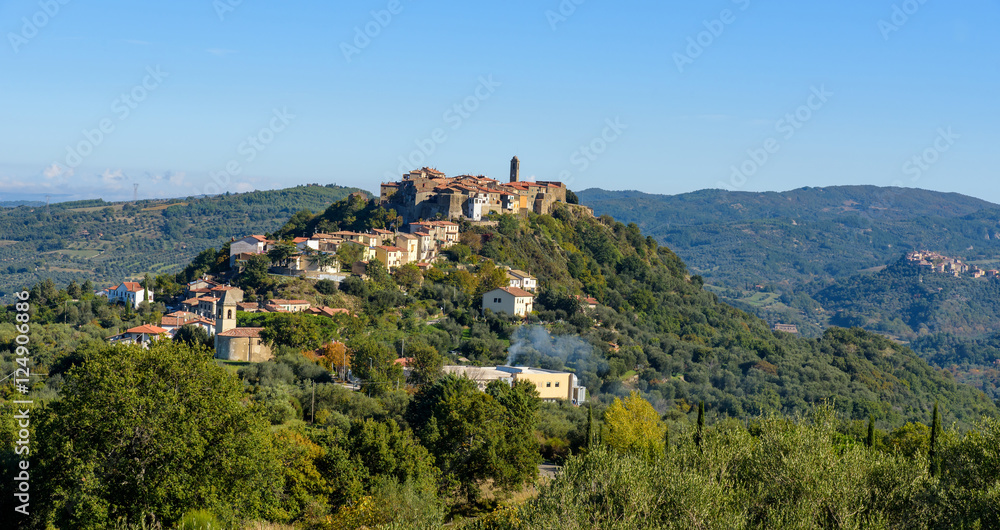 village on the hill, tuscany, italy