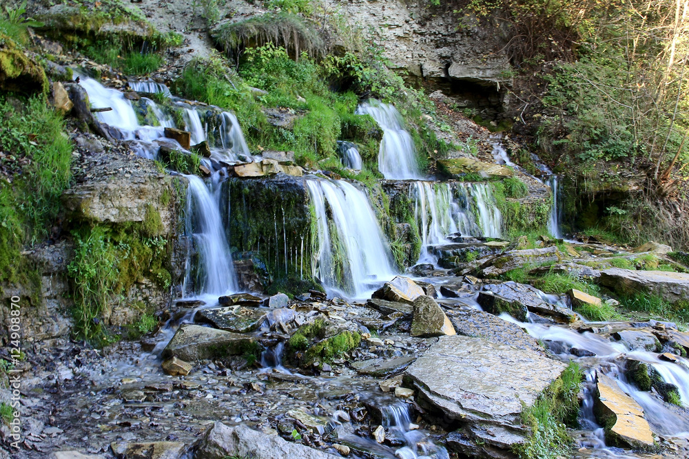 Water streams and cascade of the waterfalls Water streams and cascade of the waterfalls