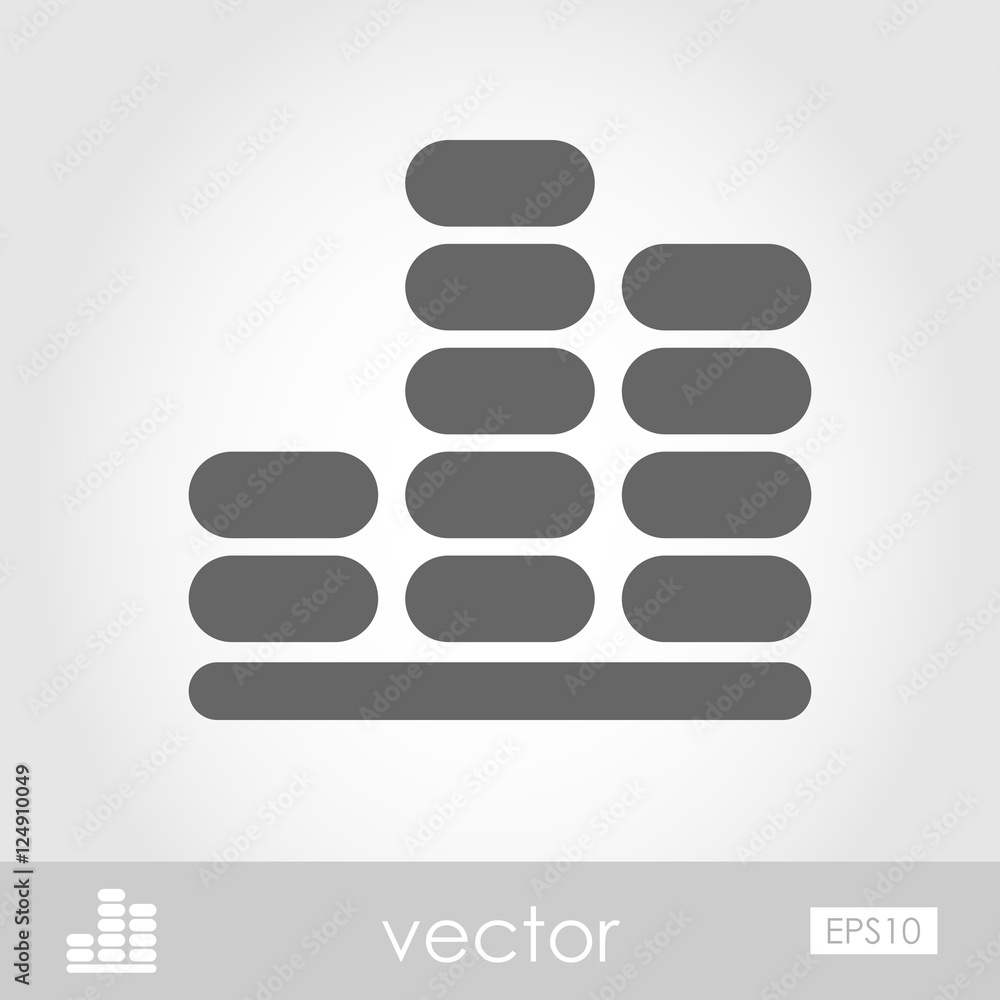 Equalizer icon. Music sound wave symbol Equalizer icon. Music sound wave symbol