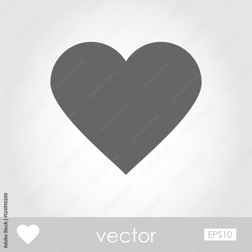 Flat heart icon vector