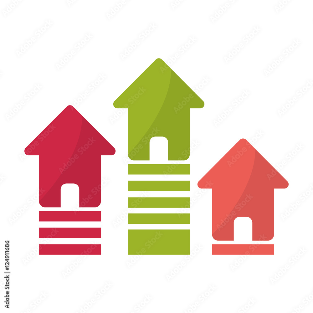 House and striped home icon. Real estate construction property and investment theme. Isolated design. Vector illustration House and striped home icon. Real estate construction property and investment theme. Isolated design. Vector illustration