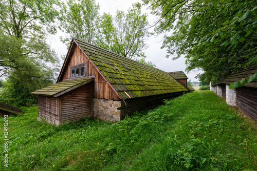 Traditional shingled stone granary - the old manor cellar typical for lesser Poland