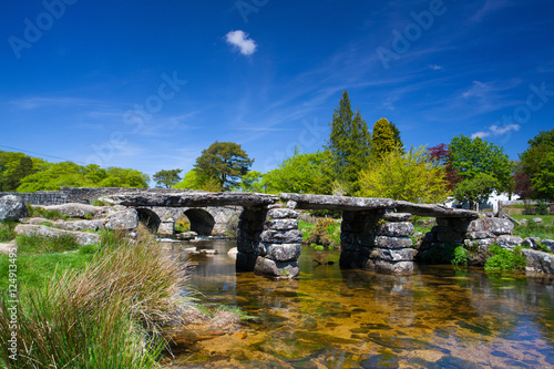 Obraz na płótnie The ancient clapper bridge at Postbridges Devon,England