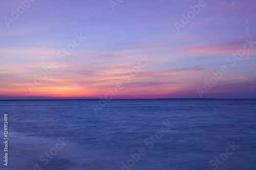 Stunning sunset on the empty beach  Cape Cod  USA