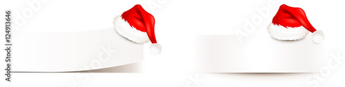 Zettel weiß mit Weihnachtsmütze - Set, randlos
