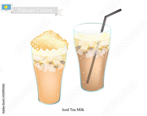 Palauan Cuisine, Traditional Ice Tea Served with Milk. One of The Most Popular Drink in Palau.