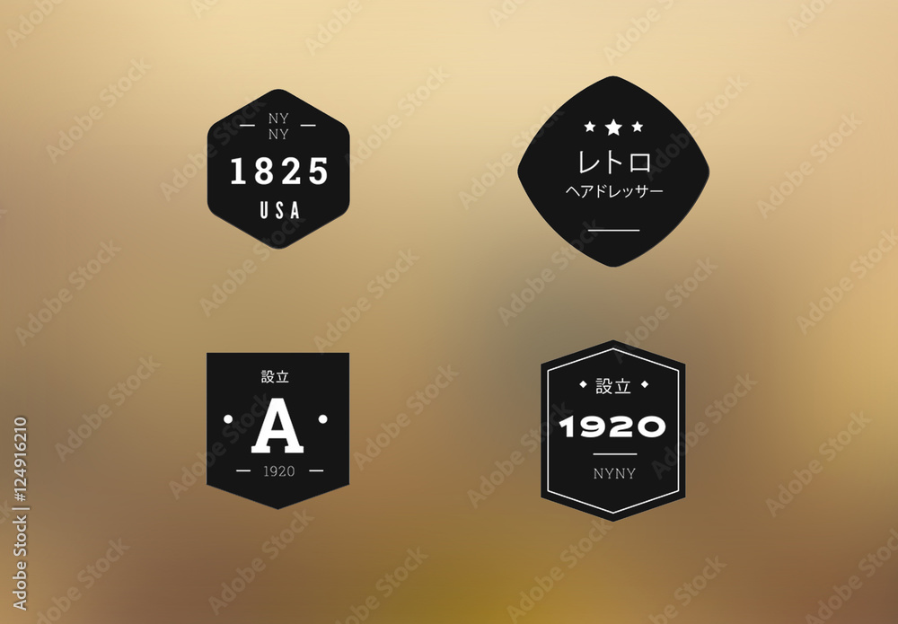 レトロなロゴキット Stock Template Adobe Stock