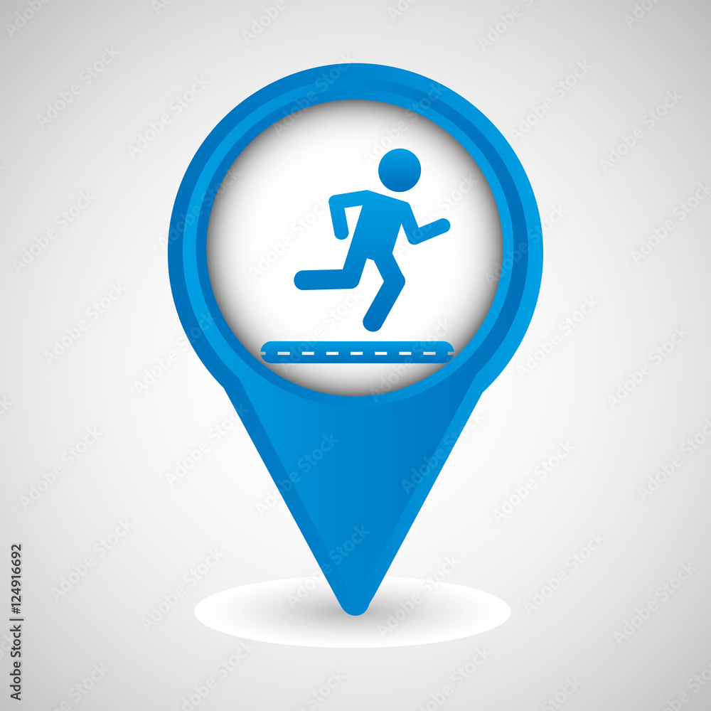 sign running jogging person pin design vector illustration sign running jogging person pin design vector illustration