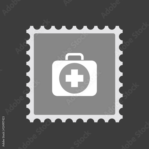 Isolated mail stamp icon with  a first aid kit icon
