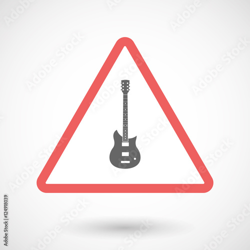 Isolated warning sign icon with  an electric guitar