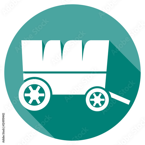 old horse wagon flat icon (wooden cart)