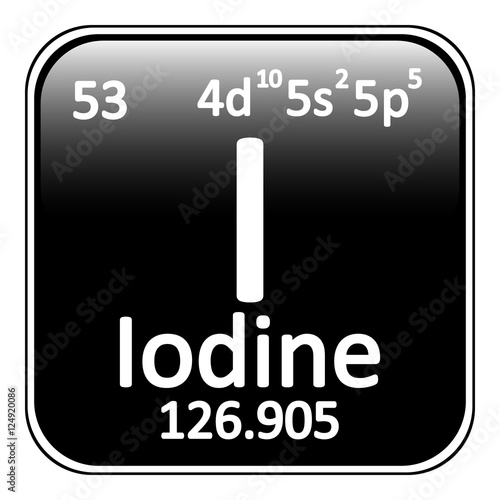 Periodic table element iodine icon.